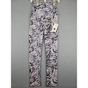 Emily‎ Hsu Designs Women's Size Small Silver Sparkling Zebra Leggings